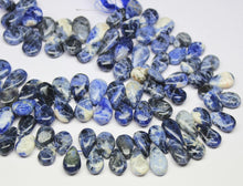 Load image into Gallery viewer, Natural Blue Sodalite Smooth Pear Drop Beads 12mm 15mm 9inches - Jalvi &amp; Co.