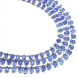 Natural Blue Tanzanite Faceted Teardrop Beads 5.5mm 7.5mm 8inches