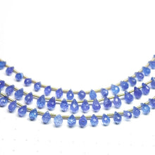 Load image into Gallery viewer, Natural Blue Tanzanite Faceted Teardrop Beads 5.5mm 7.5mm 8inches - Jalvi &amp; Co.