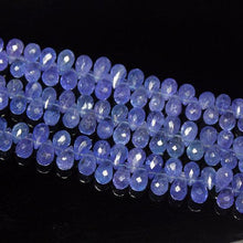 Load image into Gallery viewer, Natural Blue Tanzanite Faceted Teardrop Beads 6.5mm 8.5mm 8inches - Jalvi &amp; Co.