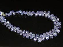 Load image into Gallery viewer, Natural Blue Tanzanite Smooth Pear Drop Beads 5.5mm 7.5mm 8inches - Jalvi &amp; Co.