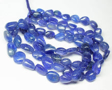 Load image into Gallery viewer, Natural Blue Tanzanite Smooth Tumble Beads 10.5mm 14mm 17inches - Jalvi &amp; Co.