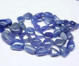 Natural Blue Tanzanite Smooth Tumble Beads 9.5mm 17.5mm 10inches