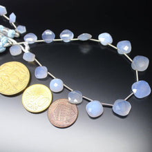 Load image into Gallery viewer, Natural Blue Turk Chalcedony Cushion Gemstone Loose Beads Strand 8&quot; 7mm 11mm - Jalvi &amp; Co.