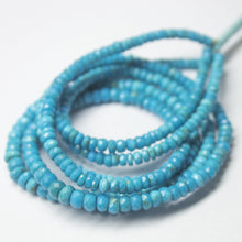 Load image into Gallery viewer, Natural Blue Turquoise Faceted Rondelle Beads 3mm 4.5mm 16inches - Jalvi &amp; Co.