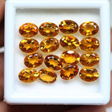 Natural Brandy Citrine Faceted Loose Oval Gemstones Wholesale 8x6mm 16pc 17.57Ct