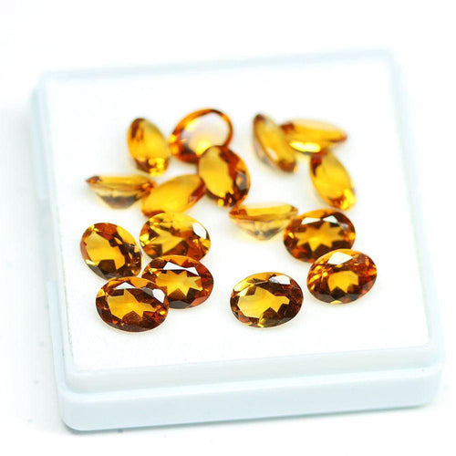 Natural Brandy Citrine Faceted Loose Oval Gemstones Wholesale 8x6mm 16pc 17.57Ct - Jalvi & Co.
