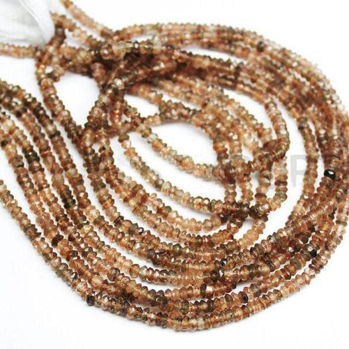 Natural Brown Andalusite Faceted Rondelle Beads 3mm 3.5mm 13inches - Jalvi & Co.