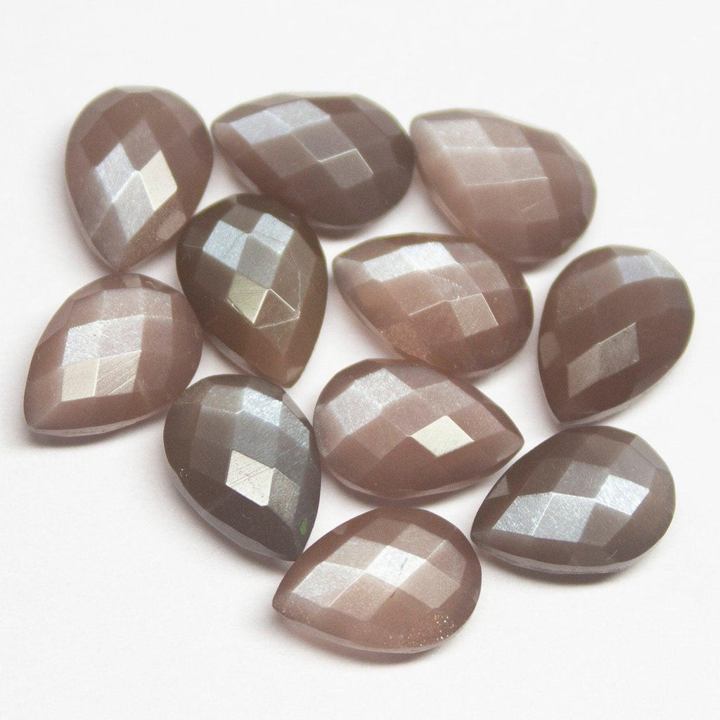 Natural Brown Moonstone Checker Cut Pear Drop Loose Gemstone Beads 8pc 10x7mm - Jalvi & Co.