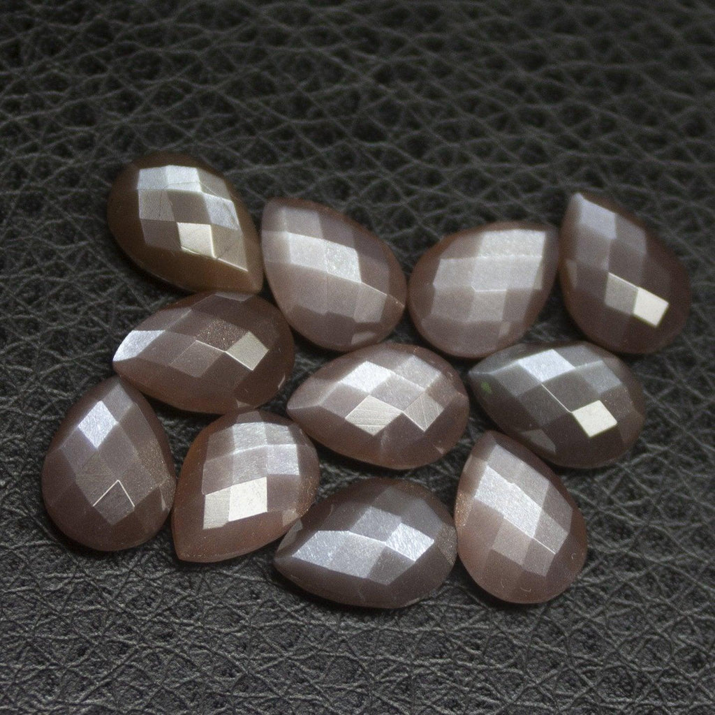 Natural Brown Moonstone Checker Cut Pear Drop Loose Gemstone Beads 8pc 10x7mm - Jalvi & Co.