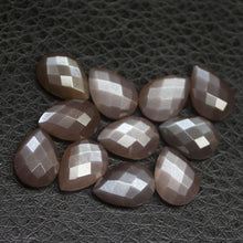 Load image into Gallery viewer, Natural Brown Moonstone Checker Cut Pear Drop Loose Gemstone Beads 8pc 10x7mm - Jalvi &amp; Co.