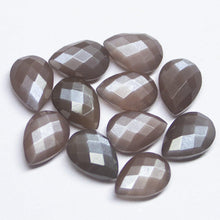 Load image into Gallery viewer, Natural Brown Moonstone Checker Cut Pear Drop Loose Gemstone Beads 8pc 10x7mm - Jalvi &amp; Co.