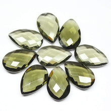 Load image into Gallery viewer, Natural Brown Quartz Faceted Pear Drops Briolette Loose Beads 2pc 25x15mm - Jalvi &amp; Co.