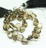 Natural Brown Smoky Quartz Smooth Drop Heart Loose Gemstone Beads Strand 6mm 8