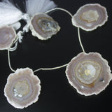 Natural Brown Solar Quartz Smooth Coin Beads 28mm 38mm 5pc