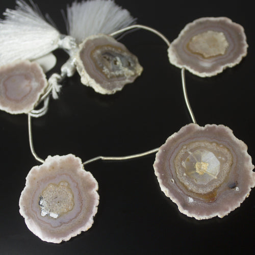 Natural Brown Solar Quartz Smooth Coin Beads 28mm 38mm 5pc - Jalvi & Co.