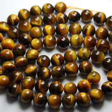Load image into Gallery viewer, Natural Brown Tiger Eye Smooth Round Beads 10mm 8inches - Jalvi &amp; Co.