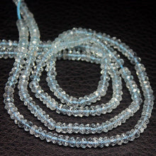 Load image into Gallery viewer, Natural Bue Aquamarine Gemstone Rondelle Faceted Rondelle Spacer Beads 4mm 13&quot; - Jalvi &amp; Co.