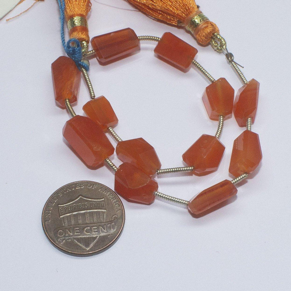 Natural Carnelian Gemstone Step Cut Faceted Loose Nugget Beads 7.5" 8mm 12mm - Jalvi & Co.