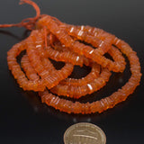 Natural Carnelian Smooth Heishi Cube Square Gemstone Beads Strand 4mm 5mm 16