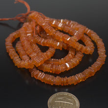Load image into Gallery viewer, Natural Carnelian Smooth Heishi Cube Square Gemstone Beads Strand 4mm 5mm 16&quot; - Jalvi &amp; Co.