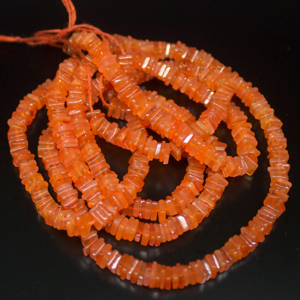 Natural Carnelian Smooth Heishi Cube Square Gemstone Beads Strand 4mm 5mm 16" - Jalvi & Co.