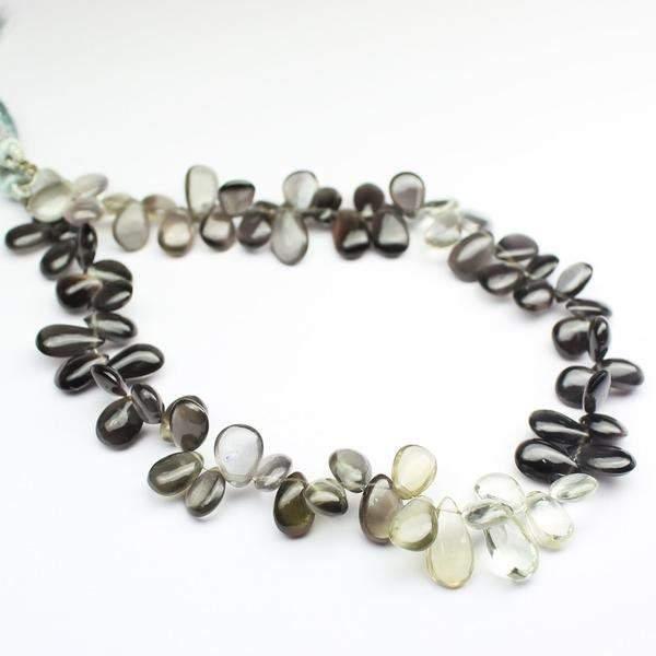 Natural Cats Eye Smooth Polished Pear Drop Loose Briolette Beads 4.5" 7mm 8mm - Jalvi & Co.