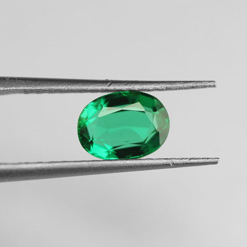 Natural Certified VVS Eye Clean Zambia Dark Green Emerald Loose Oval Gemstone 1.43ct - Jalvi & Co.