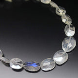 Natural Ceylon Blue Moonstone Faceted Oval Gemstone Beads Strand 8