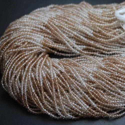 Natural Champagne Topaz Faceted Rondelle Beads 3mm 3.5mm 13inches - Jalvi & Co.