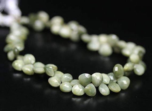 Natural Chrysoberyl Cats Eye Faceted Drop Heart Loose Gemstone Beads 8