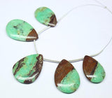 Natural Chrysoprase Bi Colour Pear Drops Smooth Beads Strand 28mm 35mm 5pc