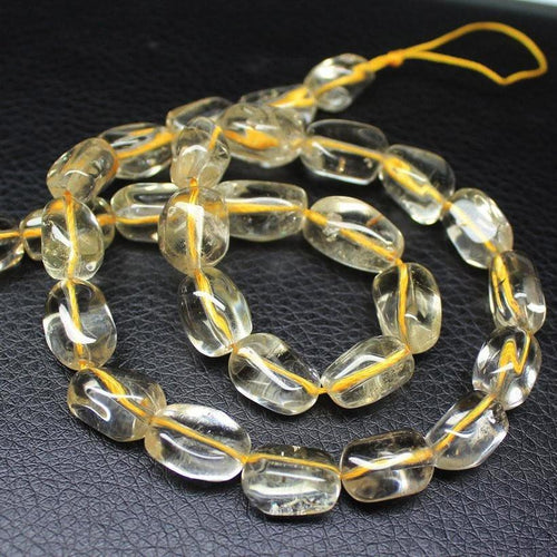 Natural Citrine Smooth Polished Tumble Nugget Craft Strand Beads 17