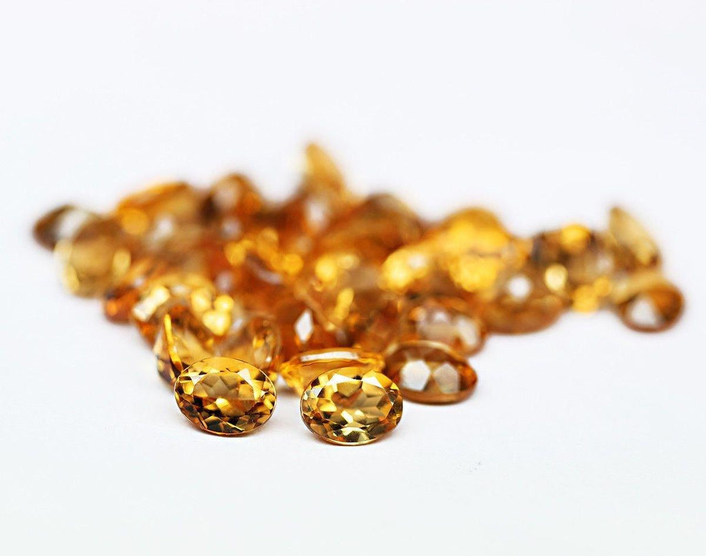 Natural Clean Brandy Citrine Loose Oval Gemstone Calibrated Size Lot 10pc 8x6mm - Jalvi & Co.