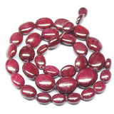 Natural Dyed African Red Ruby Smooth Oval Gemstone Loose Beads Strand 11