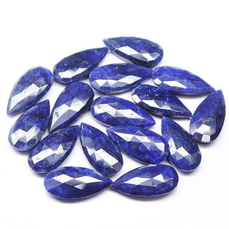 Natural Dyed Blue Sapphire Faceted Pear Drop Beads 10mm 20mm 1pc - Jalvi & Co.