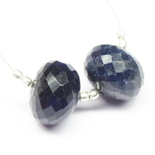 Load image into Gallery viewer, Natural Dyed Blue Sapphire Faceted Rondelle Beads 15mm 2pc - Jalvi &amp; Co.