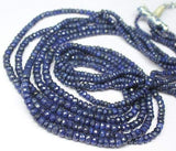 Natural Dyed Blue Sapphire Faceted Rondelle Beads 3mm 6mm 14.5inches