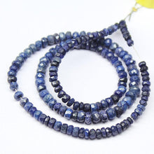 Load image into Gallery viewer, Natural Dyed Blue Sapphire Faceted Rondelle Loose Gemstone Beads 14&quot; 5mm 6mm - Jalvi &amp; Co.