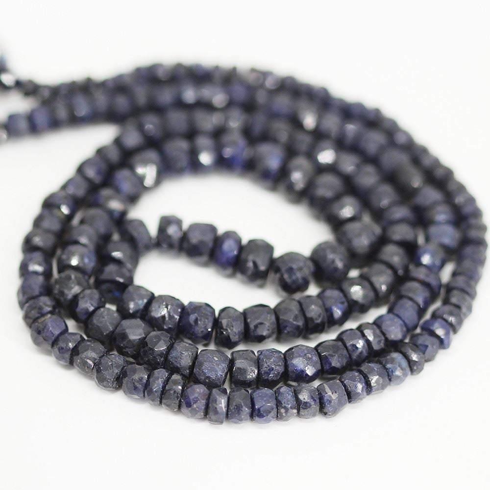 Natural Dyed Blue Sapphire Faceted Rondelle Spacer Loose Gemstone Beads16" 3mm 5mm - Jalvi & Co.