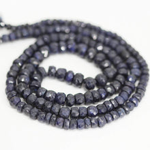 Load image into Gallery viewer, Natural Dyed Blue Sapphire Faceted Rondelle Spacer Loose Gemstone Beads16&quot; 3mm 5mm - Jalvi &amp; Co.