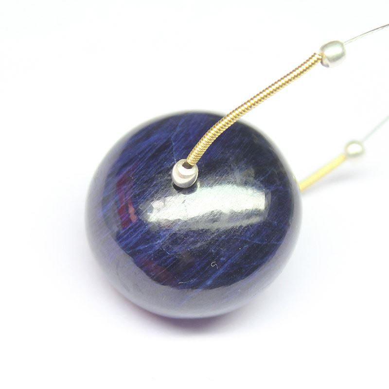 Natural Dyed Blue Sapphire Smooth Rondelle Loose Large Size Bead 1pc 27mm - Jalvi & Co.