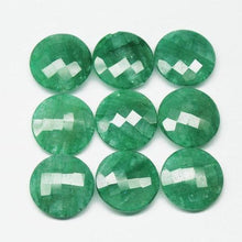 Load image into Gallery viewer, Natural Dyed Green Emerald Faceted Coin Beads 20.5mm 15mm 2pc - Jalvi &amp; Co.