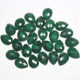 Natural Dyed  Green Emerald Faceted Pear Drop Beads 18x13mm 6pc