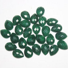 Load image into Gallery viewer, Natural Dyed Green Emerald Faceted Pear Drop Beads 18x14mm 3pc - Jalvi &amp; Co.