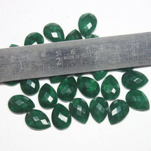 Load image into Gallery viewer, Natural Dyed Green Emerald Faceted Pear Drop Beads 18x14mm 3pc - Jalvi &amp; Co.