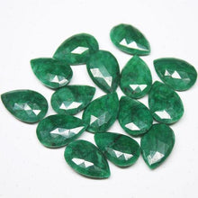 Load image into Gallery viewer, Natural Dyed Green Emerald Faceted Pear Drop Beads 21x14mm 4pc - Jalvi &amp; Co.