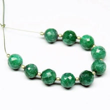 Load image into Gallery viewer, Natural Dyed Green Emerald Faceted Round Ball Gemstone Loose Spacer Beads 6&quot; 8mm - Jalvi &amp; Co.