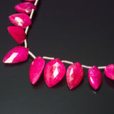 Natural Dyed Red Ruby Faceted Fancy Beads 11mm 14mm 8inches