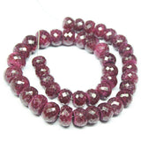 Natural Dyed Red Ruby Micro Faceted Rondelle Gemstone Loose Beads Strand 12mm 9mm 12